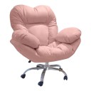Grande cadeira macia com rodas Ajustável em altura Encosto em forma de coração 100–110 x 80 cm Tecido técnico e espuma Para escritório 3