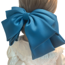 Grande doppia fascia in raso per capelli Fermaglio per capelli Accessorio per capelli elegante Fiocco lussuoso per acconciatura Decorazione stilosa per capelli 3