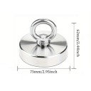 Grande magnete neodimio 75 x 62 mm con forte aspirazione Magnete per manipolazione dei materiali Sollevamento dei metalli Uso tecnico Officina Magazzino Industria Ufficio 2