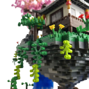 Grande micro construção Taohuatan 18 x 18 x 22 cm Paisagem chinesa com luz LED Modelo criativo de lago Decoração cultural inspirada em monumento famoso 4