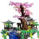 Grande micro maquette Taohuatan 18 x 18 x 22 cm Paysage chinois avec lumière LED Modèle créatif de lac Décoration culturelle inspirée d'un monument 2