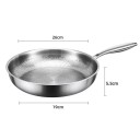 Grande padella per carne e verdure con fondo rilievo e antiaderenza fisica di 26 cm di diametro e 5,5 cm di profondità in colore argento con fondo 2