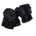 Grande pince à cheveux ronde Noire élégante nœud Accessoire en tissu pour occasions spéciales Ornement capillaire pour femmes 1