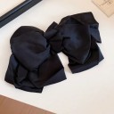 Grande pince à cheveux ronde Noire élégante nœud Accessoire en tissu pour occasions spéciales Ornement capillaire pour femmes 2