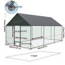 Grande pollaio per pollame con rete in nylon e telo di copertura, 602 x 300 x 276 cm, struttura in metallo, voliera da giardino 2