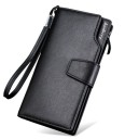 Grande portefeuille pour homme avec dragonne - Noir 1