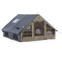 Grande tenda de camping insuflável em forma de casa 400 x 210 x 300 cm com bomba e saco de transporte Verde Para acampamentos e passeios na natureza 1