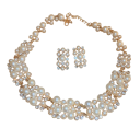 Grandioser Halsreifen 45 cm und Ohrringe Perlen-Set Kupferlegierung Leichter luxuriöser Hochzeitschmuck für Frauen Elegantes Accessoire 4