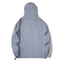 Graue reflektierende wasserdichte Windjacke für Herren mit Kapuze Sportliche Regenjacke mit reflektierendem Effekt Leichte Jacke für Frühling und Herbst 2