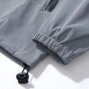 Graue reflektierende wasserdichte Windjacke für Herren mit Kapuze Sportliche Regenjacke mit reflektierendem Effekt Leichte Jacke für Frühling und Herbst 3