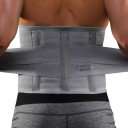 Grauer Rückenstützgürtel, Fitness-Bauchtrainer, leichter und atmungsaktiver Rückengürtel, Unterstützung der Lendenwirbelsäule, für Training und Alltag 2