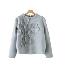 Graues Damen-Sweatshirt mit Herzen 1