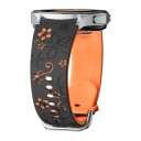 Gravierte Silikonarmband für Samsung Galaxy Watch 6 Classic 43 mm Zweifarbiger gravierter Blumen-Design Atmungsaktives, bequemes Sportarmband 7