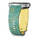 Gravierte Silikonarmband für Samsung Galaxy Watch 6 Classic 47 mm Zweifarbiges graviertes Blumenmuster Atmungsaktives, bequemes Sportarmband 9