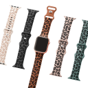 Gravírovaný řemínek 38 mm 40 mm 41 mm pro Apple Watch řady 1–9 SE SE2 Ultra Silikonový pásek s leopardím vzorem Nastavitelná velikost 1