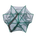Green Fishing Folding Net with 6 Openings 50 cm Portable Trap for Catfish, Eels and Crabs Self-Expanding Fishing Net Durable Construction Easy to Use 1