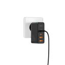 Γρήγορος φορτιστής 100W 4 θύρες 2× USB C 2× USB A PD GaN φορτιστής τύπου C με διπλό καλώδιο USB C EU βύσμα 100V–240V φόρτιση τηλεφώνου 6