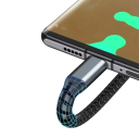 Γρήγορος USB καλώδιο 3 σε 1 1,2 μ φωτεινό πλεγμένο καλώδιο 100W 5A USB A σε Lightning + USB C + Micro USB καλώδιο δεδομένων κινητού τηλεφώνου 8