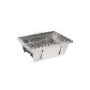 Grelhador portátil a carvão 36 x 25 x 14,5 cm Aço inoxidável Grelhador BBQ de campismo Grelhador de mesa para jardim piquenique viagem Prateado 1