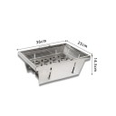 Grelhador portátil a carvão 36 x 25 x 14,5 cm Aço inoxidável Grelhador BBQ de campismo Grelhador de mesa para jardim piquenique viagem Prateado 7