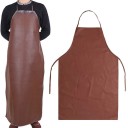 Grembiule da saldatore in pelle artificiale abbigliamento protettivo 97 x 65 cm poliuretano impermeabile e ignifugo per saldatura e lavori in officina 1