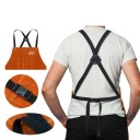 Grembiule da saldatore in pelle bovina abbigliamento protettivo 91 x 61 cm con tasche e spalline in cotone resistente al calore per saldatura e lavori di forgiatura 3