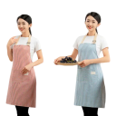 Grembiule di lino a righe senza maniche da cucina e giardinaggio Materiale naturale Protezione elegante per abbigliamento Pratica e leggera 8