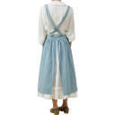 Grembiule in lino di cotone vintage 98 x 88 cm Grembiule da giardiniere senza maniche con tasche Grembiule da cucina in stile retrò 2