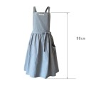 Grembiule in lino e cotone vintage senza maniche con tasche 98x88 cm Grembiule da giardinaggio Grembiule da cucina in lino con tasche 4