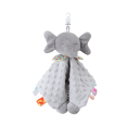 Grey Elephant Baby Rattle with Teether and Hanging Hook, Size 28x28 cm, Ideal for Sensory Development 1