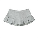 Grey Pleated Mini Skirt with Low Waist Short Pleated Skirt for Girls and Women Modern School Style Streetwear Outfit for the City and Summer 2