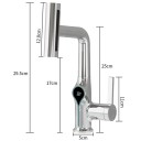 Grifo con pantalla digital 29,5 cm Grifo de lavabo con indicador de temperatura para agua caliente y fría para el baño 2
