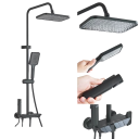 Grifo de ducha con cabezal de lluvia y ducha de mano Ducha bidet para agua fría y caliente Sistema de baño con juego de ducha de alta presión 6