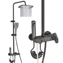 Grifo de ducha con cabezal de lluvia y ducha de mano Ducha de bidet para agua fría y caliente con pantalla digital Sistema de baño de alta presión 2