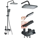 Grifo de ducha con cabezal de lluvia y ducha de mano Ducha de bidet para agua fría y caliente con pantalla digital Sistema de baño de alta 8