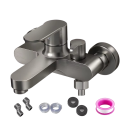 Grifo de ducha con válvula mezcladora triple Tres modos de chorro de agua Montaje en pared ajustable Superficie de cromo para baño y bañera 4