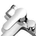 Grifo de ducha con válvula mezcladora triple Tres modos de chorro de agua Montaje en pared ajustable Superficie de cromo para baño y bañera 5