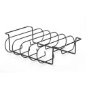 Griglia per costine 25,3x31,3 cm Supporto in acciaio con superficie antiaderente per 4 pezzi di carne Supporto per costine per grill 2