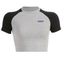 Grijze crop top voor dames 1