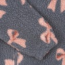 Grijze kinderwinterjas met strikmotief Pluche katoenen-polyester jas met rits en hoge kraag Warme comfortabele winterjas 4