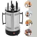 Gril électrique vertical 1000 W 20 x 37,5 cm en acier inoxydable avec 5 brochettes rotatives et 5 récipients à graisse pour kebab, shawarma 8