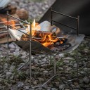 Grill da giardino pieghevole portatile in acciaio inossidabile 41,5x26,5x27,5 cm Braciere con griglia Custodia da trasporto Campeggio Picnic Grigliata 3