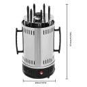 Grill vertical eléctrico 1000 W 20x37,5 cm de acero inoxidable con 6 pinchos giratorios y 6 recipientes para grasa para kebab, shawarma y rotisserie 4