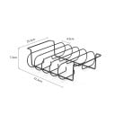 Grille à ribs 25,3x31,3 cm Support en acier avec revêtement antiadhésif pour 4 morceaux de viande Support de cuisson pour ribs pour barbecue 4