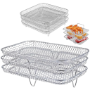 Grillező kosár 19,3 x 13,5 x 4,6 cm Rozsdamentes acél Téglalap alakú BBQ kosár zöldség, hús és hal grillezéséhez Hordozható grillező kiegészítő 2