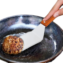 Grillip Spatula 29 x 7 x 12 x 11,6 cm Ruostumaton teräksinen lihankääntäjä ja hampurilaiset Puinen kahva BBQ keittiövälineet grillaukseen 7
