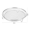 Grillkorg 20 x 20 x 5 cm Rostfritt stål Rund grillkorg för grönsaker kött fisk BBQ grillkorg Bärbart grilltillbehör 2