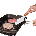 Grillspatel 29 x 7 x 12 x 11,6 cm Rustfrit stål spatel til kød og burgere Træhåndtag BBQ køkkenredskab til grillning 3