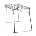 Grillstativ til kyllingelår i rustfrit stål med slip-let-belægning 34,8 x 11,3 x 14,2 cm Lårholder med saftskål Grillhjælp 2