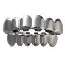 Grillz de hip hop dourados conjunto superior e inferior com acabamento brilhante Personalização em silicone Joias dentárias para homens e mulheres Acessório de fantasia 1